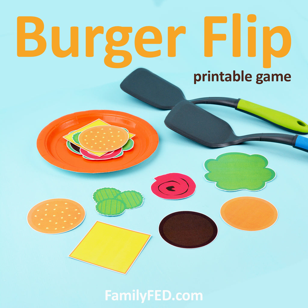 Burger Flip—Easy and Fun Party Game for Barbecues, Summer Parties, and Family Game Nights