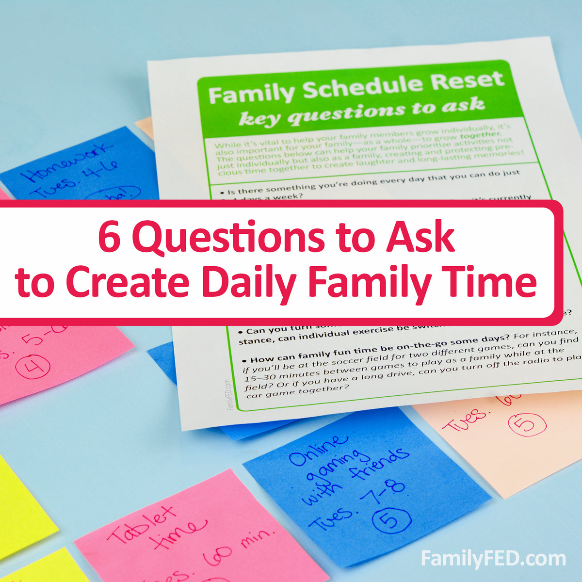 Family Schedule Reset—5 Simple Steps to Declutter Your Calendar and Cr –  Family F.E.D.