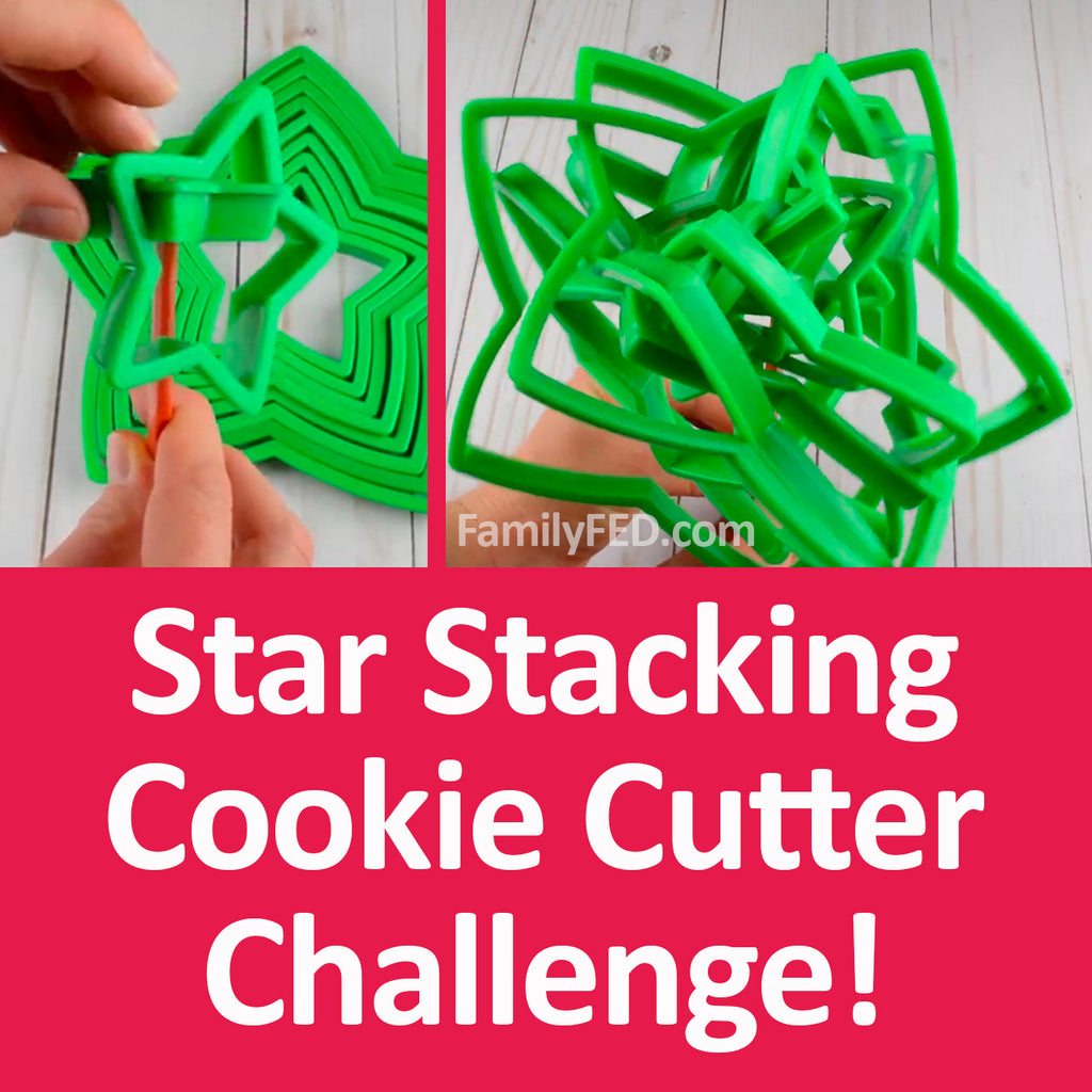 Stacking Star Cookie Cutter Challenge—Easy Christmas Party Game (with Minute to Win It Option)