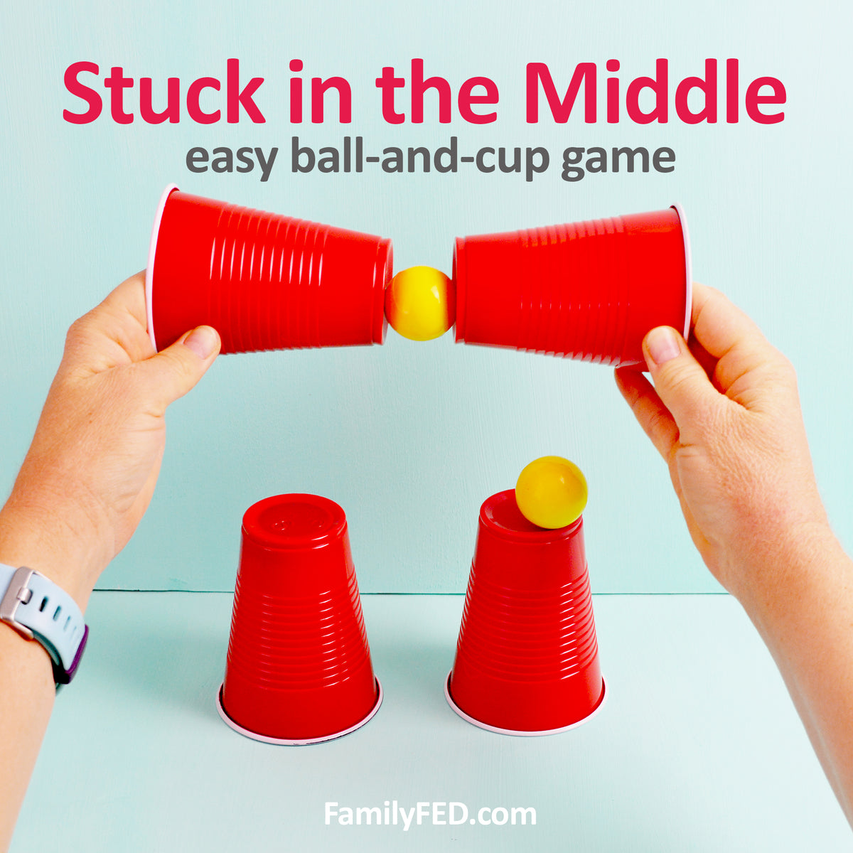 Stuck in the Middle” Bouncy Ball and Cup Game for Parties and