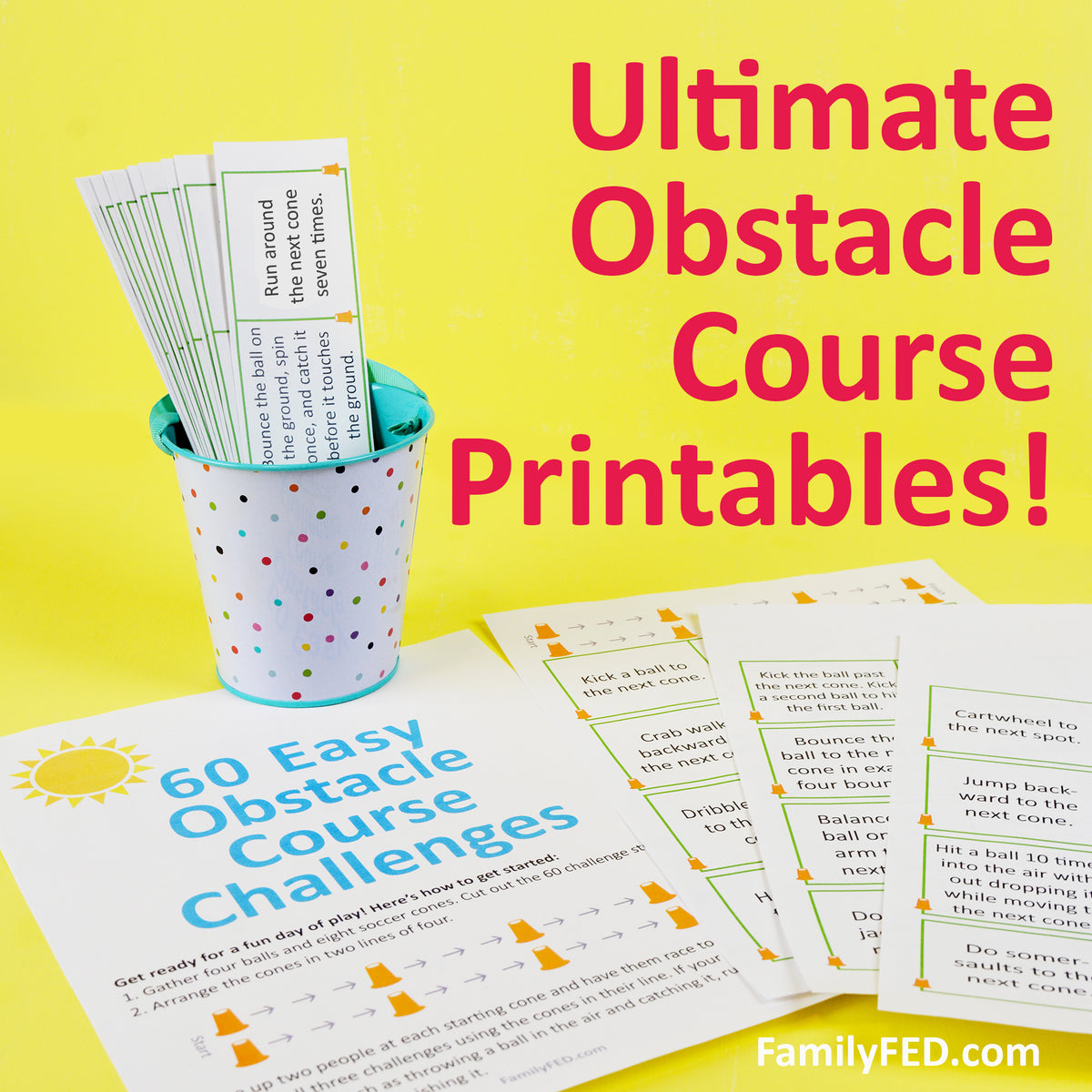 60 Easy &amp; Fun Outdoor Obstacle-Course Challenge Printables for Summer – Family F.E.D.