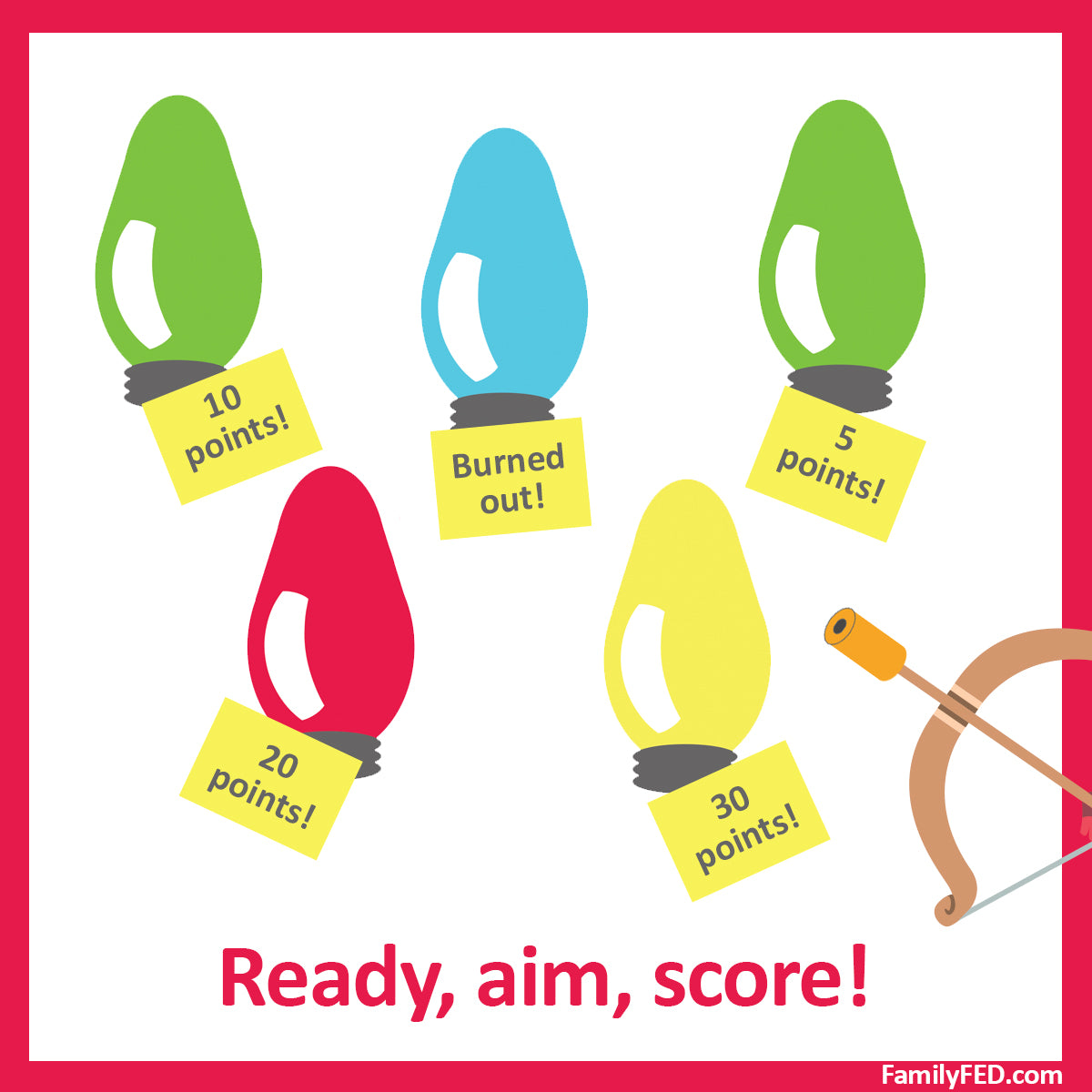 Burned-out Bulbs printable Christmas game—easy Christmas party idea!