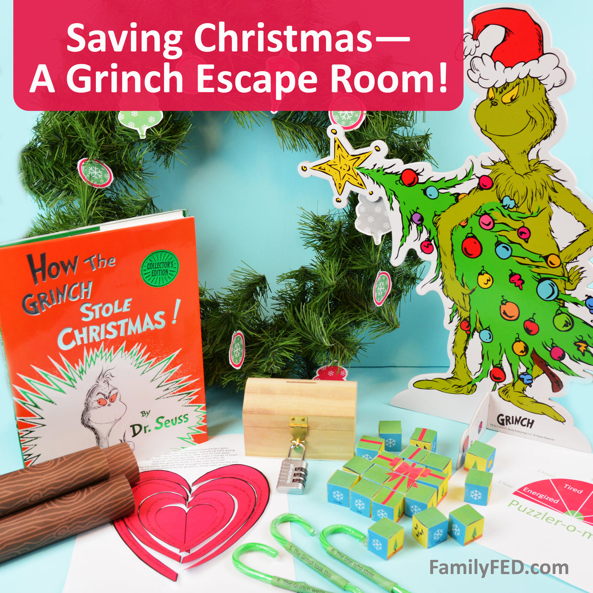 Saving Christmas—Grinch Escape Room DIY Printables and Instructions – Family F.E.D. for Free Christmas Escape Room Printable