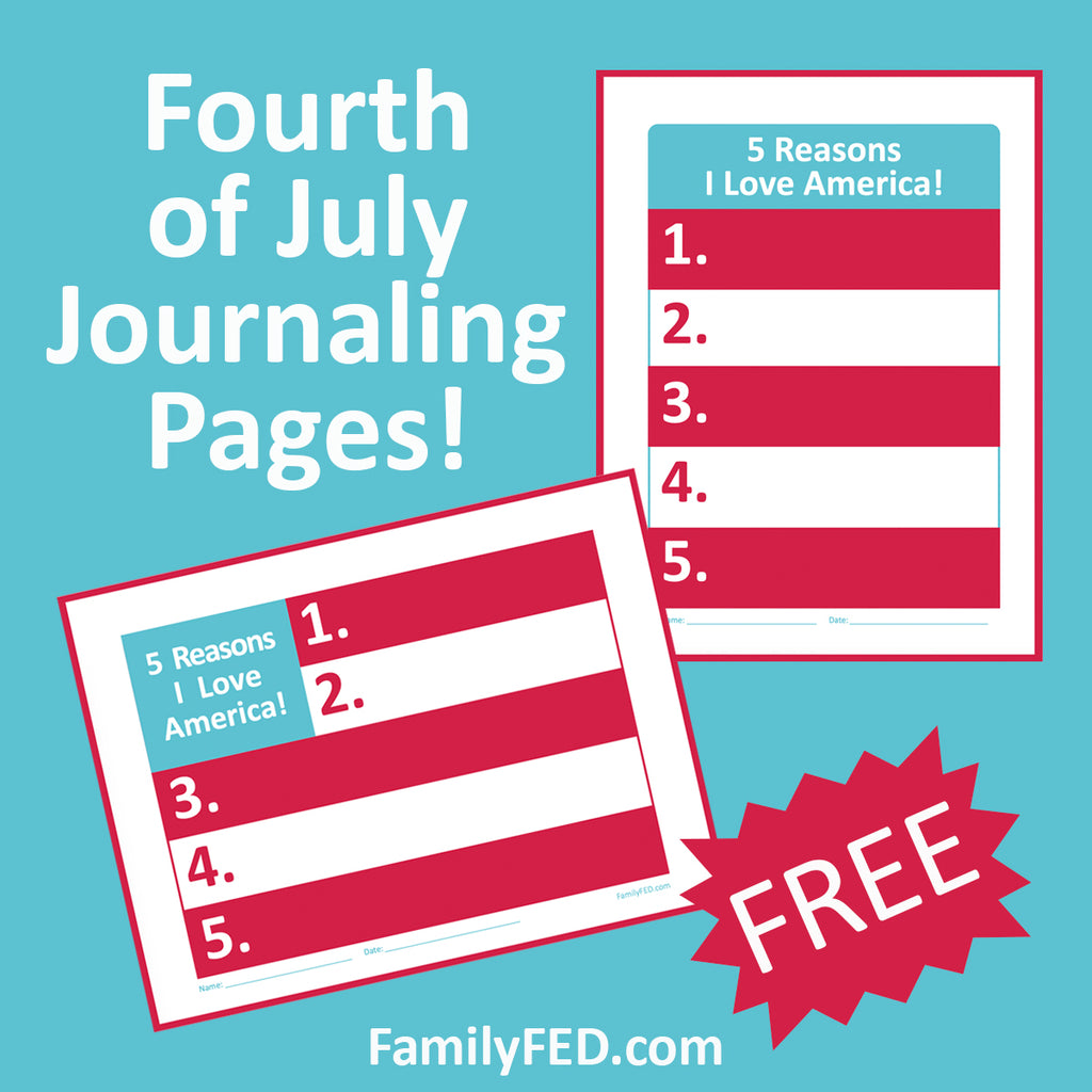 5 Reasons I Love America—Fourth of July Journaling Page Ideas