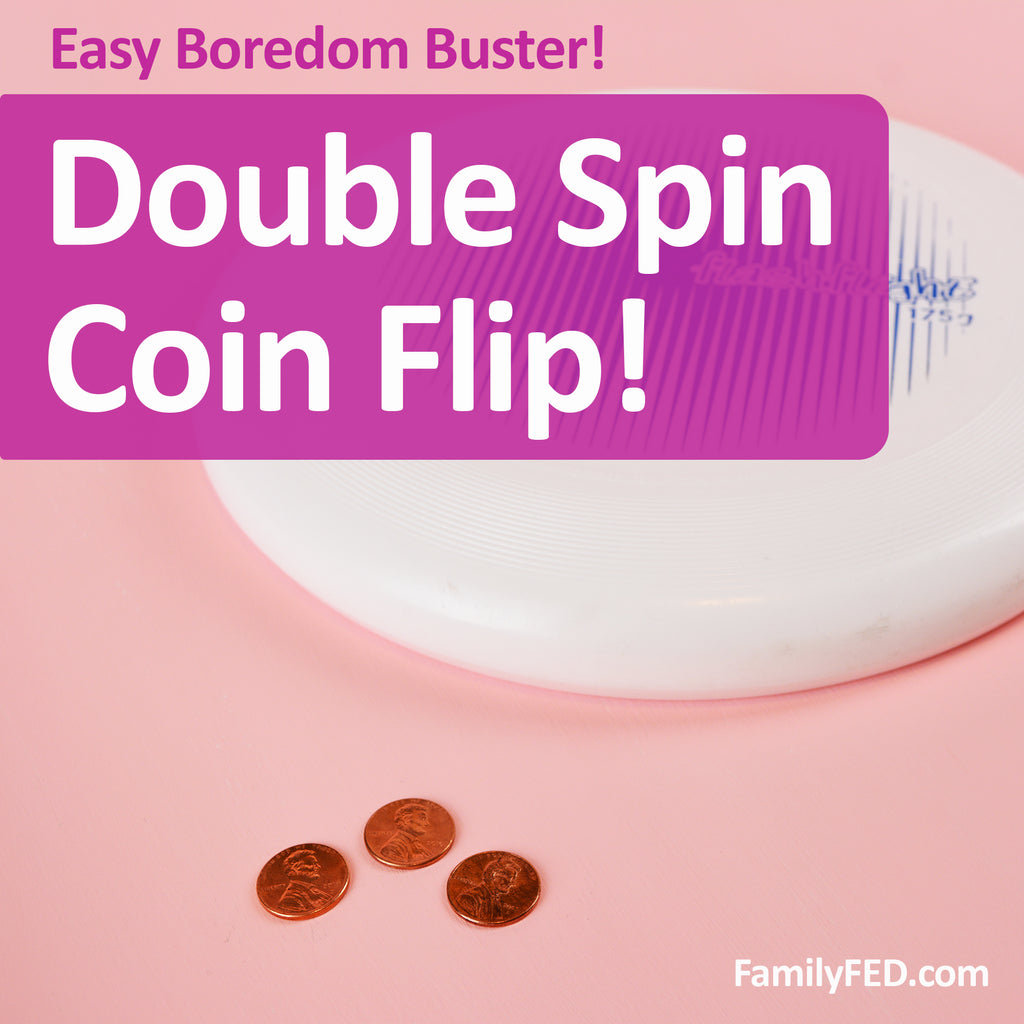 Easy Party Game: Double Spin Coin Flip + Minute-to-Win-It Game Option