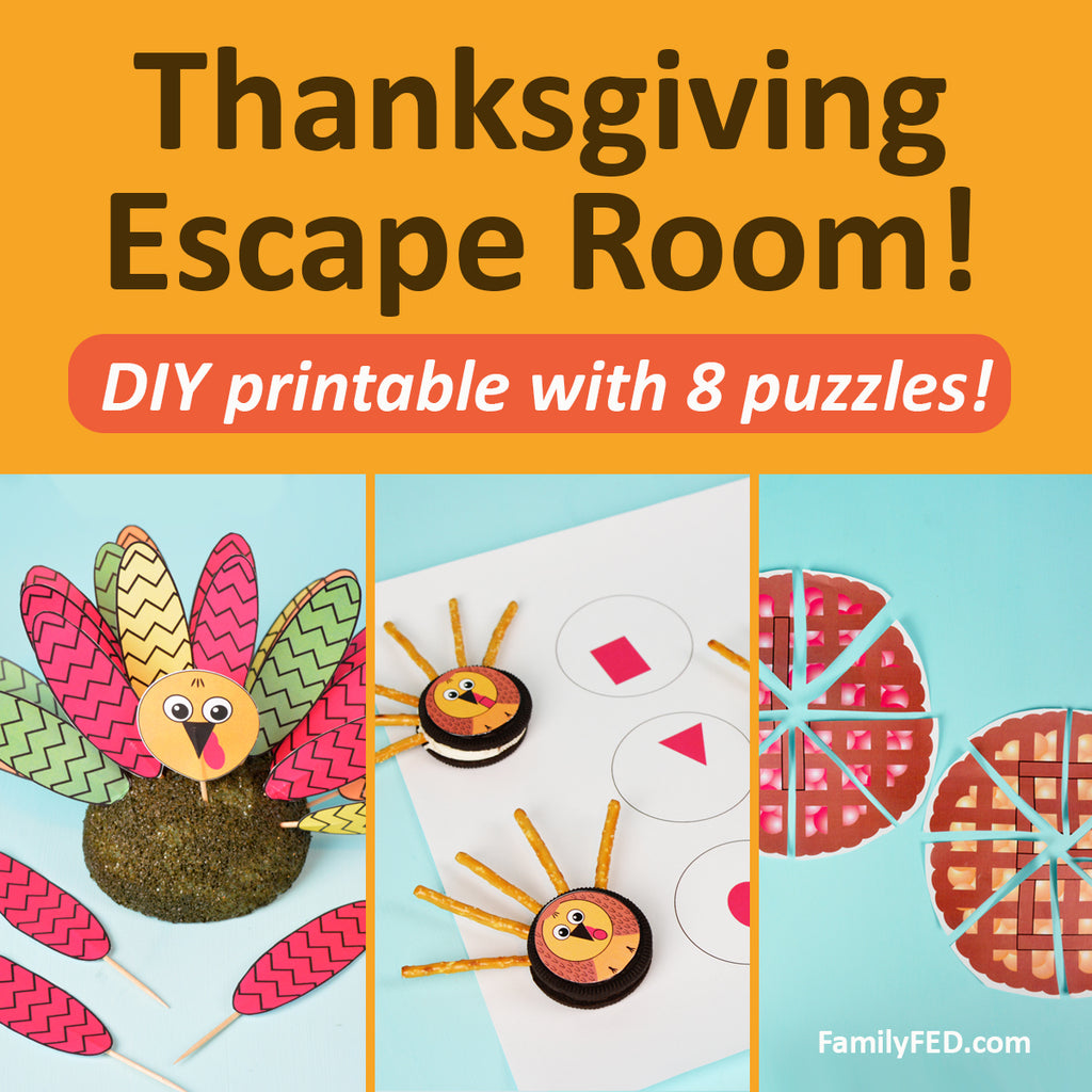 “Mischievous Turkeys” Thanksgiving Escape Room—the Best Thanksgiving Party Idea for Family Fun!