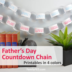Father’s Day Countdown Chain with 2 Weeks of Fun Prompts to Celebrate Dad or Grandpa