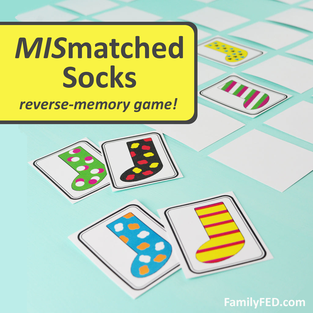 Mismatched Socks—the reverse-memory game with strategy for teens and adults!!