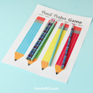 Pencil Pusher Game for Back-to-School Fun or Family Game Night