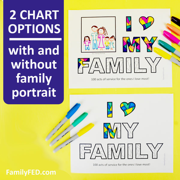 Family Service Charts, plus a List of 100 Family Service Ideas for Children, Teens, and Adults