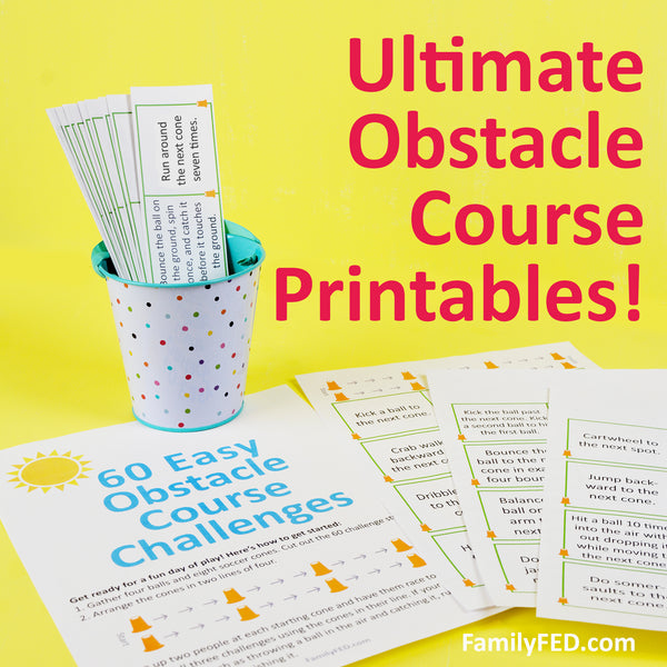 60 Easy & Fun Outdoor Obstacle-Course Challenge Printables for Summer Play