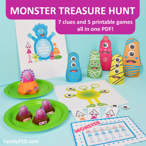 .Monster Treasure Hunt for a Monster Party, or Trick-or-Treat Alternative for a Halloween Party