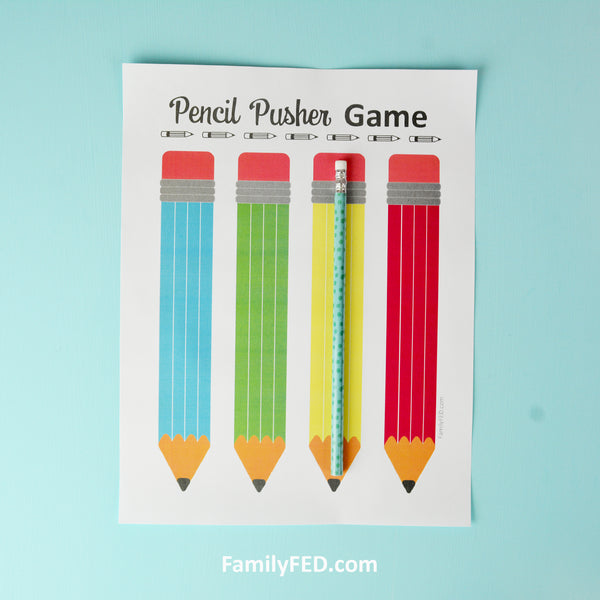 Pencil Pusher Printable Game for Back-to-School Fun or Family Game Night