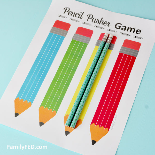 Pencil Pusher Printable Game for Back-to-School Fun or Family Game Night
