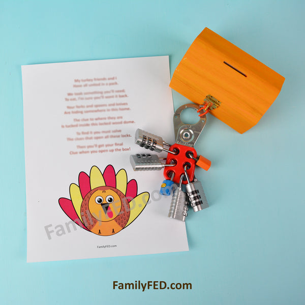“Mischievous Turkeys” Thanksgiving Escape Room—the Best Thanksgiving Party Idea for Family Fun!